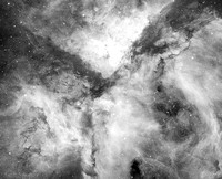Eta Carinae Nebula Central Area in Black & White