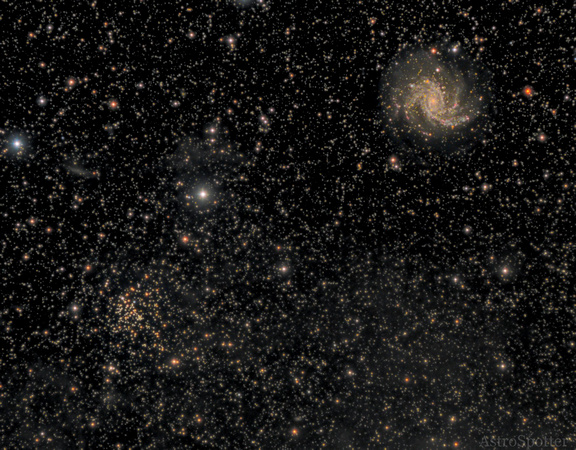 Galaxy and Open Cluster In Cepheus